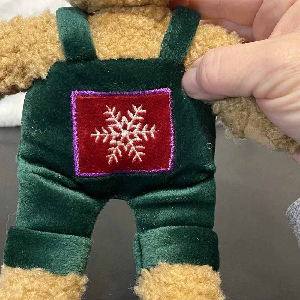 Hallmark Kiss Kiss Mistletoe Stuffed Teddy Bear Replacement Snowflake Bibs Green